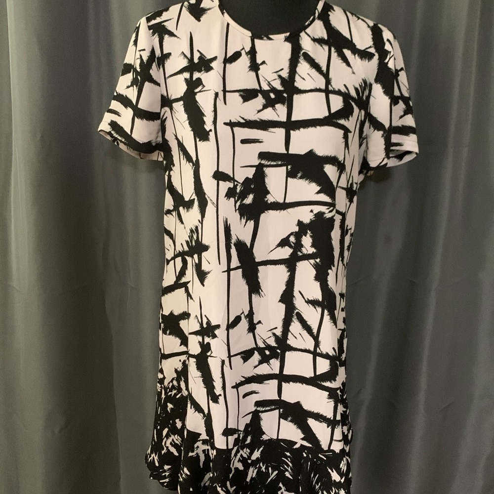 BCBGMaxAzria Black and White Midi Dress - Picture 2 of 8